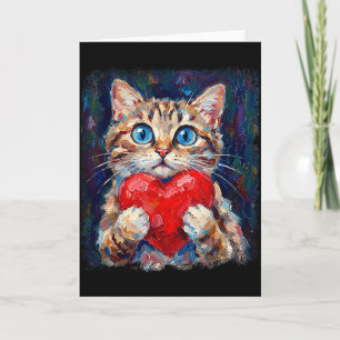 Schattige kat houdt van hart valentijnsdag kitten  kaart