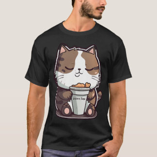 Schattige kat houdt van koffie t-shirt