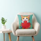 Schattige kat illustratie kussen (Stoel)