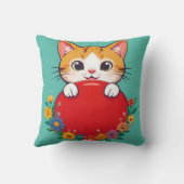 Schattige kat illustratie kussen (Achterkant)
