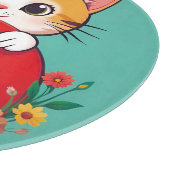 Schattige kat illustratie snijplank (Hoek)