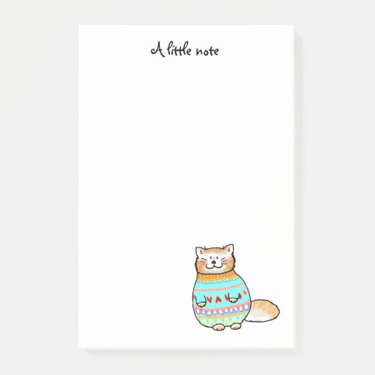 schattige kat in de wintertrui post-it® notes (Voorkant)