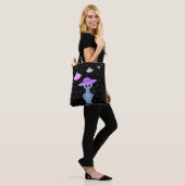 Schattige kat in een hoed tote bag (Op model)