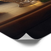 Schattige kat in een pak nipt een Drink in parijs Poster (Hoek)