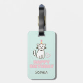 Schattige kat in een Pet van de geboorte Bagagelabel (Achterkant verticaal)