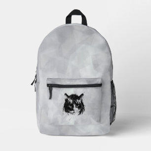 Schattige kat in een pruik (stijl 5 +BG) Fijne Kun Bedrukte Rugzak