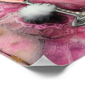 Schattige kat in een roze jurk met parels poster (Hoek)