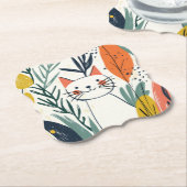 Schattige kat in een tuin kartonnen onderzetters (Gekanteld)