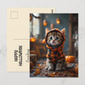 Schattige kat in een zwarte en oranje vacht op Hal Briefkaart (Voorkant / Achterkant)