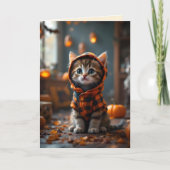 Schattige kat in een zwarte en oranje vacht op Hal Kaart (Voorkant)