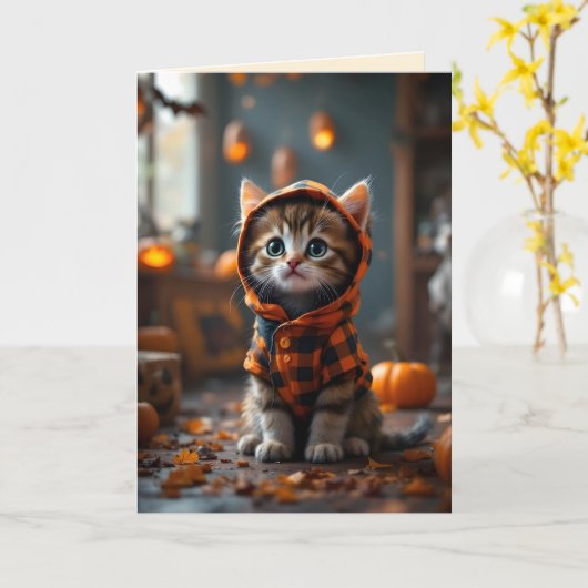 Schattige kat in een zwarte en oranje vacht op Hal Kaart (Gele Bloem)