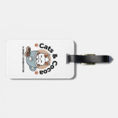 Schattige Kat in Mok Vakantie Ontwerp - Kat & Caca Bagagelabel (Achterkant horizontaal)
