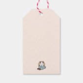 Schattige Kat in Mok Vakantie Ontwerp - Kat & Caca Cadeaulabel (Achterkant)