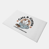 Schattige Kat in Mok Vakantie Ontwerp - Kat & Caca Deurmat (Schuin)