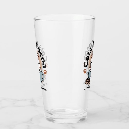 Schattige Kat in Mok Vakantie Ontwerp - Kat & Caca Glas (Rechts)