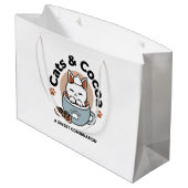 Schattige Kat in Mok Vakantie Ontwerp - Kat & Caca Groot Cadeauzakje (Achterkant Gekanteld)