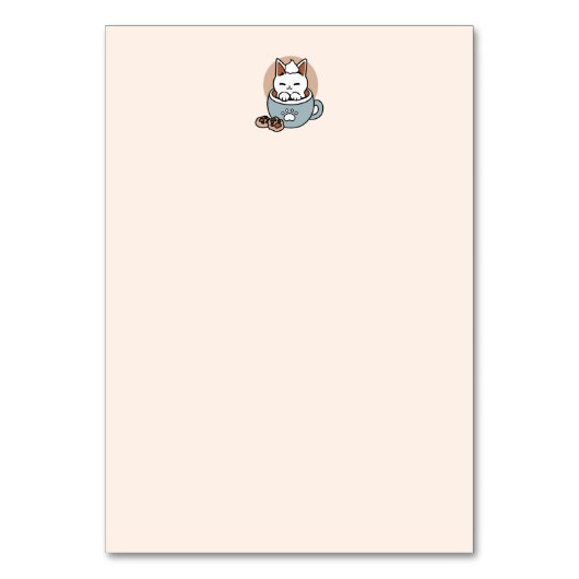 Schattige Kat in Mok Vakantie Ontwerp - Kat & Caca Kaart (Achterkant)