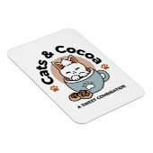 Schattige Kat in Mok Vakantie Ontwerp - Kat & Caca Magneet (Rechterzijde)