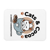 Schattige Kat in Mok Vakantie Ontwerp - Kat & Caca Magneet (Horizontaal)