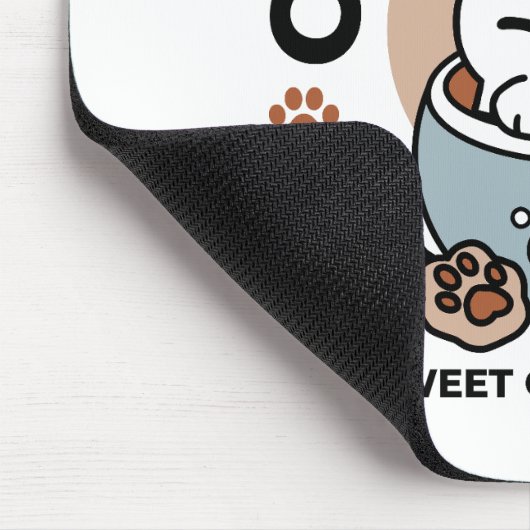 Schattige Kat in Mok Vakantie Ontwerp - Kat & Caca Muismat (Hoek)