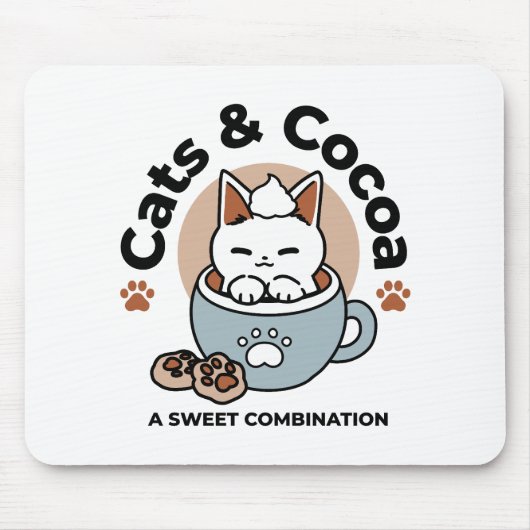 Schattige Kat in Mok Vakantie Ontwerp - Kat & Caca Muismat (Voorkant)