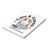 Schattige Kat in Mok Vakantie Ontwerp - Kat & Caca Notitieblok (Linkerzijde)