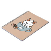Schattige Kat in Mok Vakantie Ontwerp - Kat & Caca Notitieboek (Linkerzijde)