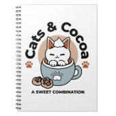 Schattige Kat in Mok Vakantie Ontwerp - Kat & Caca Notitieboek (Voorkant)