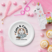 Schattige Kat in Mok Vakantie Ontwerp - Kat & Caca Papieren Bordje (Feest)