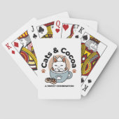 Schattige Kat in Mok Vakantie Ontwerp - Kat & Caca Pokerkaarten (Achterkant)