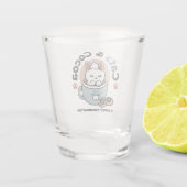 Schattige Kat in Mok Vakantie Ontwerp - Kat & Caca Shot Glas (Achterkant)