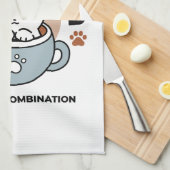 Schattige Kat in Mok Vakantie Ontwerp - Kat & Caca Theedoek (Quarter Fold)