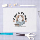 Schattige Kat in Mok Vakantie Ontwerp - Kat & Caca Tissuepapier (Craft)