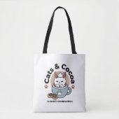 Schattige Kat in Mok Vakantie Ontwerp - Kat & Caca Tote Bag (Voorkant)