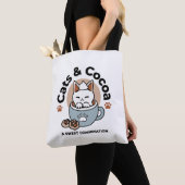 Schattige Kat in Mok Vakantie Ontwerp - Kat & Caca Tote Bag (Dichtbij)