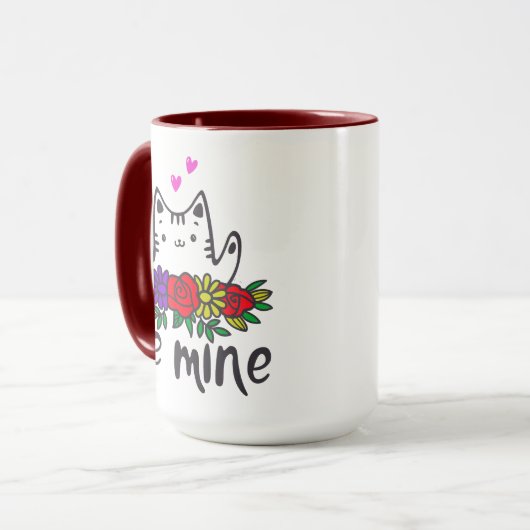 schattige kat is mijn liefdeshut hart valentijn ca mok (Voorkant links)