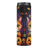 Schattige Kat & Jack-O'-Lantern Thermosbeker (Achterkant)