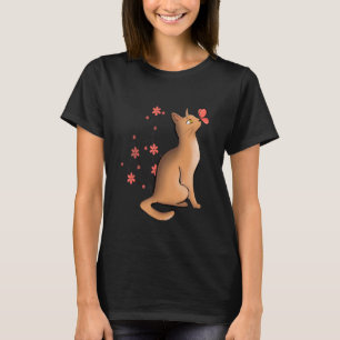 Schattige Kat Japanse Bloem T-shirt