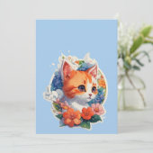 schattige kat kaart (Staand voorkant)