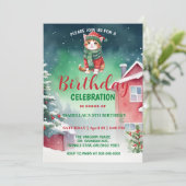 Schattige Kat kat Kerstman Kerstfeest sneeuwfeest Save The Date (Staand voorkant)