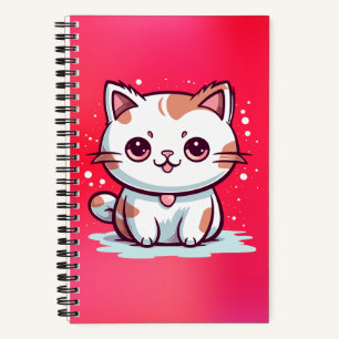 Schattige Kat Kawaii Stijl Clipart Notitieboek