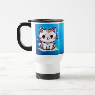 Schattige Kat Kawaii Stijl Clipart Reisbeker