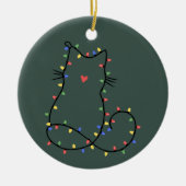 Schattige kat kerst kat moeder grappig kerstmis ka keramisch ornament (Voorkant)