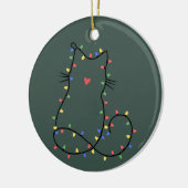 Schattige kat kerst kat moeder grappig kerstmis ka keramisch ornament (Links)