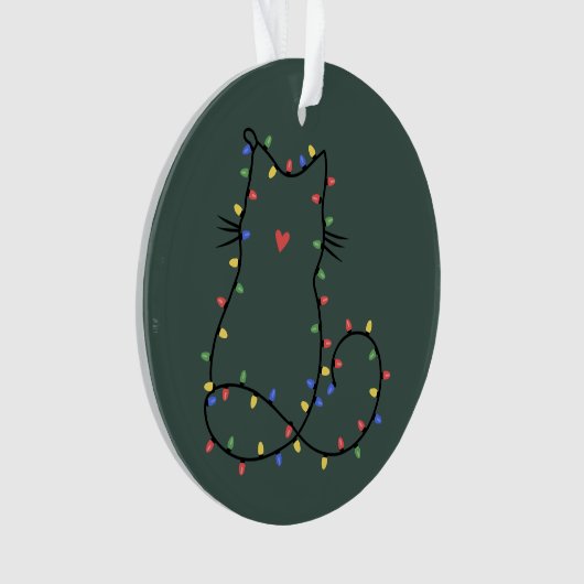 Schattige kat kerst kat moeder grappige kerst kat ornament (voorkant)
