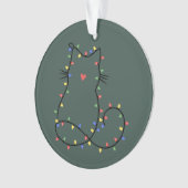 Schattige kat kerst kat moeder grappige kerst kat ornament (voorkant)