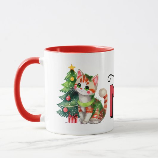 Schattige kat kerst magie mok (Links)