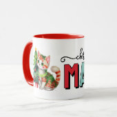 Schattige kat kerst magie mok (Voorkant links)
