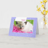 Schattige Kat Kindergarten Afstuderen Gefeliciteer Kaart (Gele Bloem)