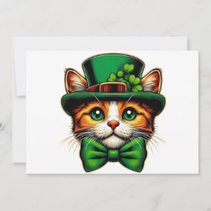 Schattige kat/kitten St. Patrick's Day  Feestdagenkaart